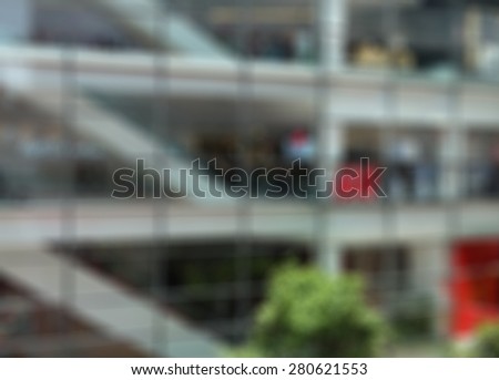 Abstract blur shopping mall building background