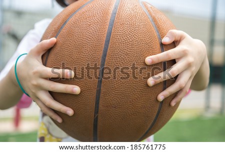 Close up of hand holding basketball,basketball player