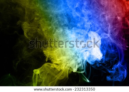 Colorful rainbow smoke,Smoke fragments background