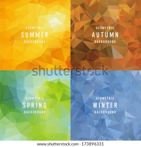 Geometric Four Seasons Backgrounds