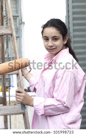 girl with pink shirt painting your home
