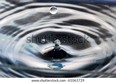 Drop of water and the waves produced by it