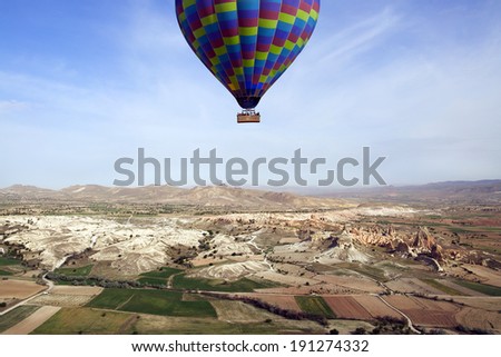 Hot air balloon flight over great Cappadocia