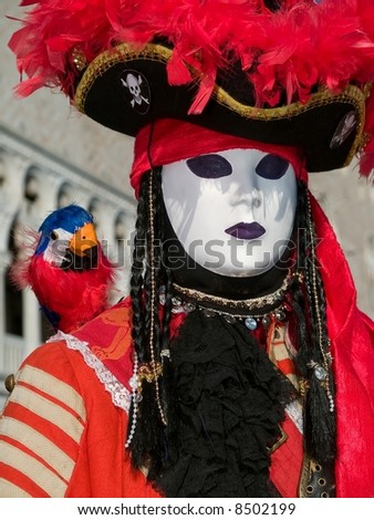 Man disguised as pirate during the Carnival of Venice