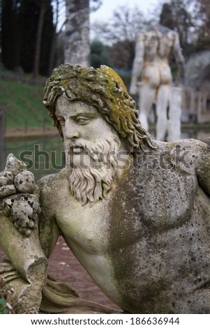 detail of greek statue at Villa Adriana near Tivoli