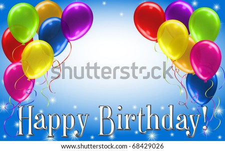 happy birthday balloons and cake. happy birthday balloons and