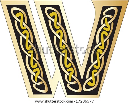 stock vector Vector illustration for Celtic alphabet