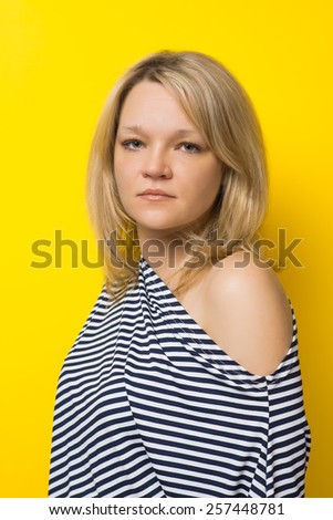 portrait of a woman on a yellow background