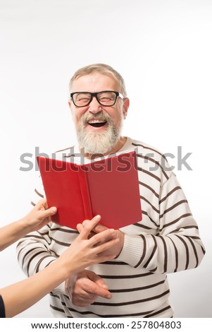old man with a book