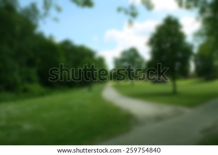 Blurred path in  forest background