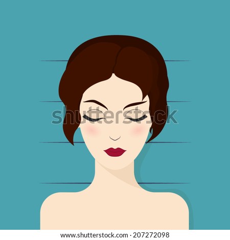Woman in a spa salon. Beauty and health concept made in flat design. Vector illustration