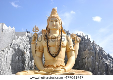 Lord Shiva statue in Shiva temple, Bengaluru, India.