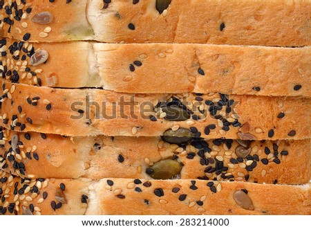 wholegrain rye bread with bran and seeds, healthy eating