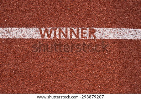 Athletics all weather running track texture winner text Concept Business Success