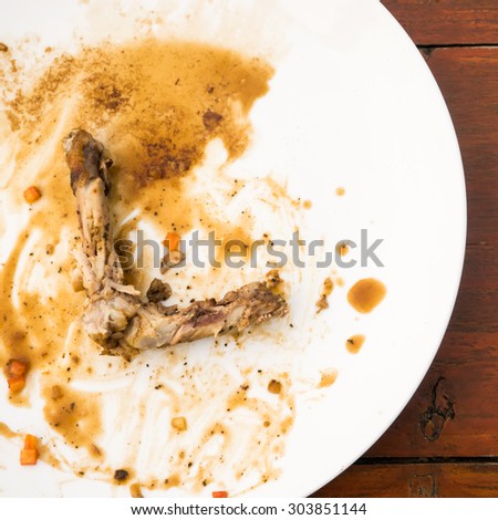 Chicken Leg Bone  on place after partying