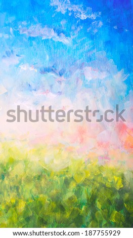 Background, texture - part of oil painting, brush stroke, nature - Stock Image