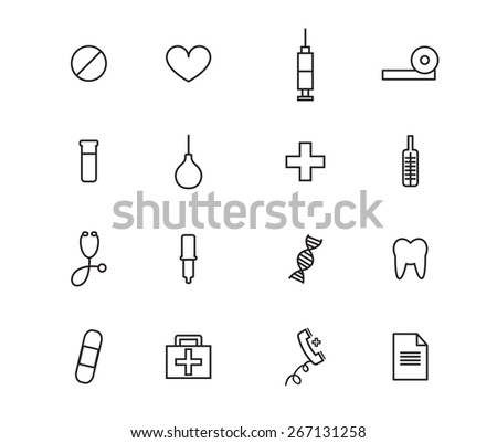 health, medical contour icons  set vector illustration.