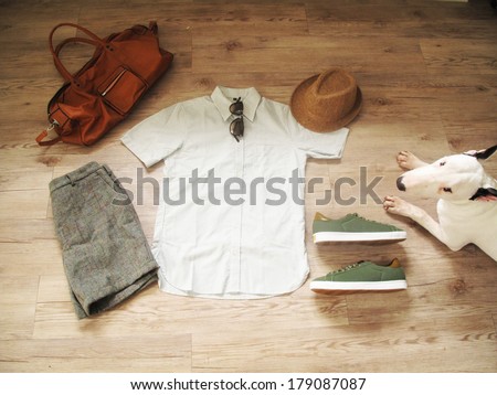 Dog and man outfit ( dog want to handsome )