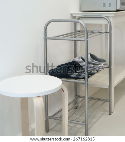 Shoes cabinet in the small space in the kitchen. Use a small space to be useful