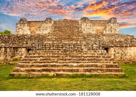 Mayan archeological site of Ek Balam (black jaguar) in Yucatan, Mexico