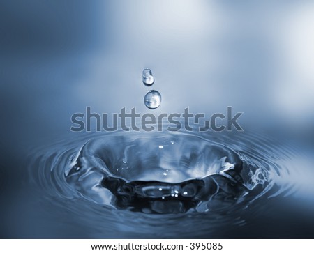 Water drop - soft focus on background