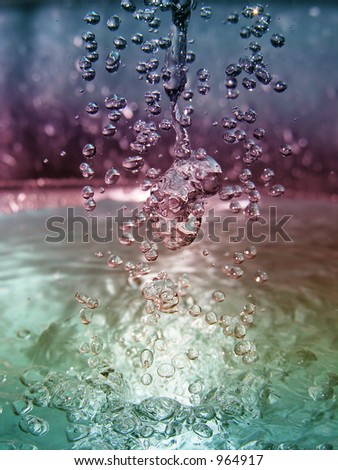 Colourful water drops