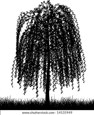 oak tree silhouette clip art. willow tree silhouette