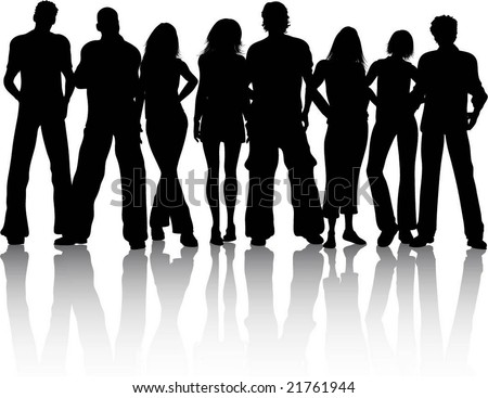 stock vector : crowd of people