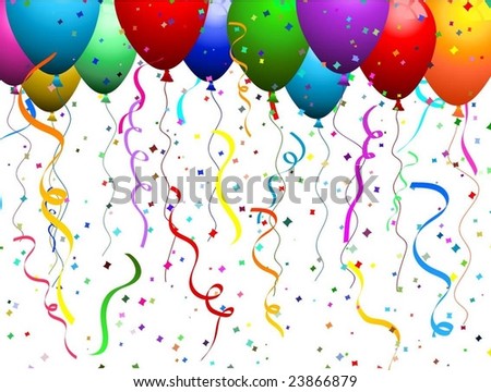 clip art balloons and confetti. stock vector : alloons and
