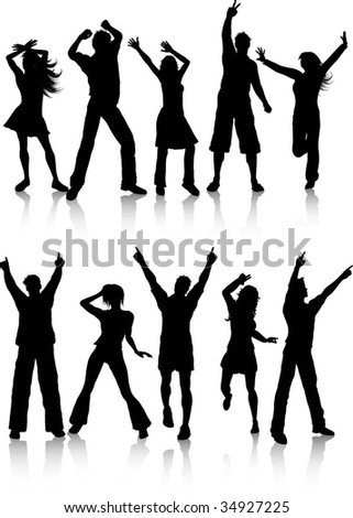 people dancing silhouette. Silhouettes Of People Dancing