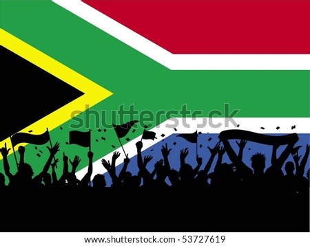 on South African flag