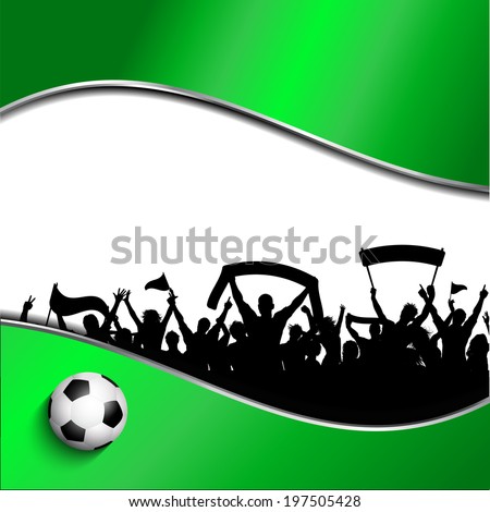 Silhouette of a group of football supporters