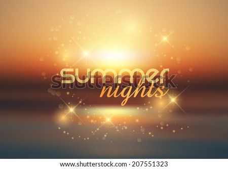 Abstract summer background with a sunset design