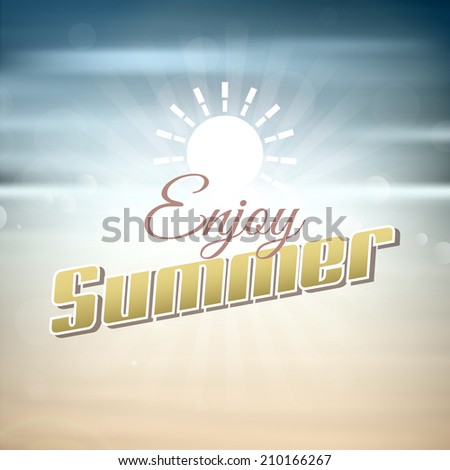 Abstract background with enjoy summer typography
