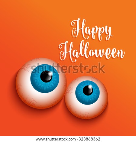 Halloween background with weird eyes design