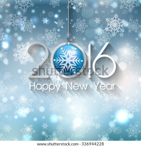 Happy new year background with Christmas bauble