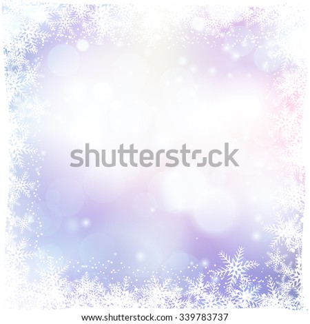 Christmas background with snowflake border