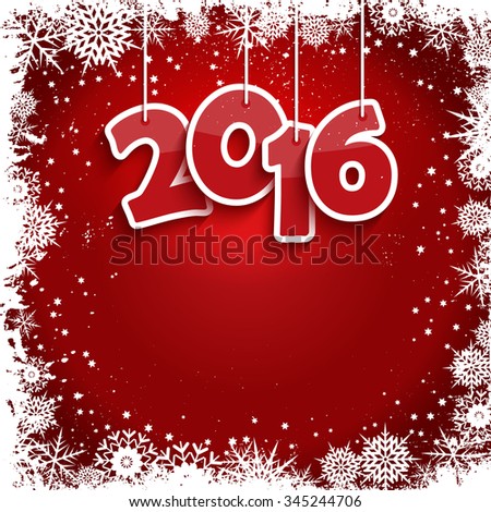 Happy New Year background with hanging numbers