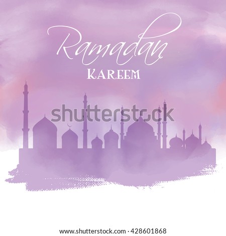 Ramadan background with watercolor effect