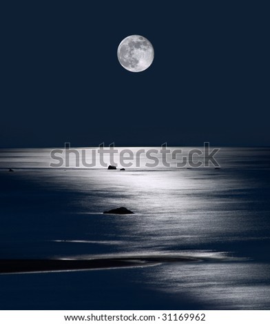 Lake Michigan Moonrise, Upper Peninsula, Michigan