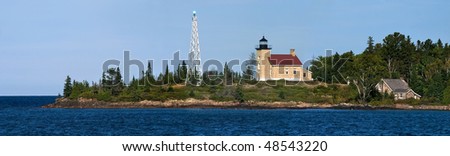 The Historic Copper Harbor Lighthouse On Lake Superior, Michigan\'s Upper Peninsula, Panoramic View