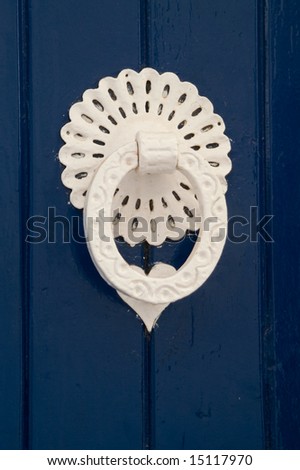 Close up detail of arabian style door knocker