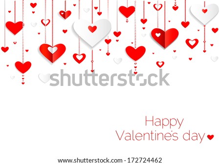 Seamless Hearts Pattern.Happy Valentines Day Card. Border Design.Vector