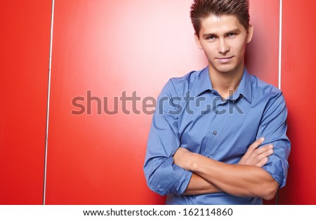Attractive young male model posing