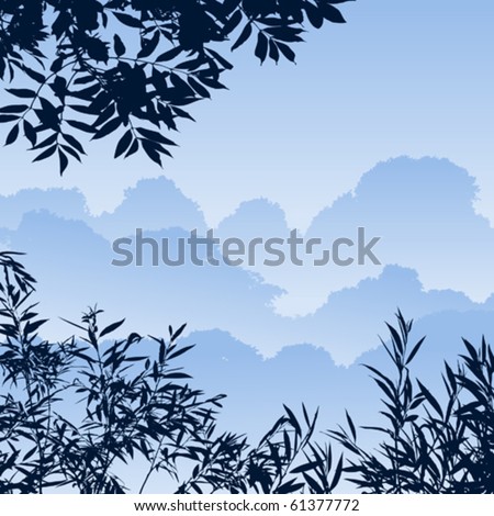 A Forest Landscape with Trees and Leaves