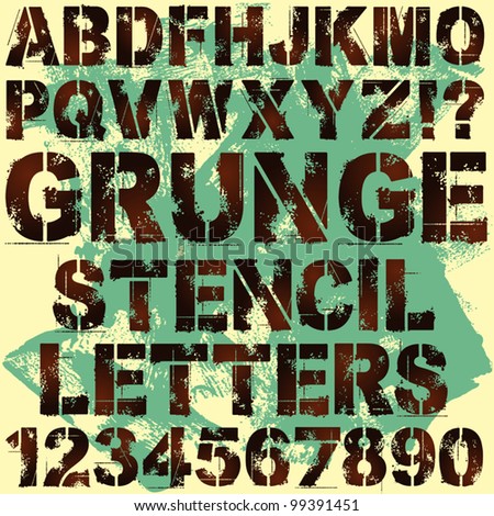 A Set of Grunge Stencil Letters A Set of Grunge Stencil Letters