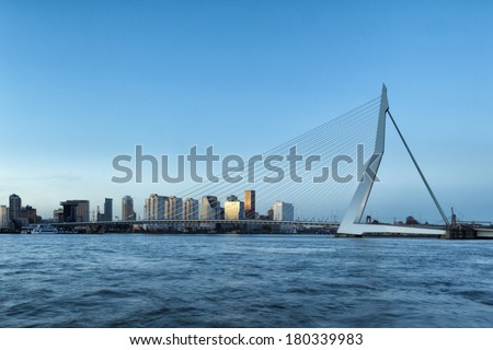 ROTTERDAM - MARCH 5: The Erasmus Bridge, also known as \