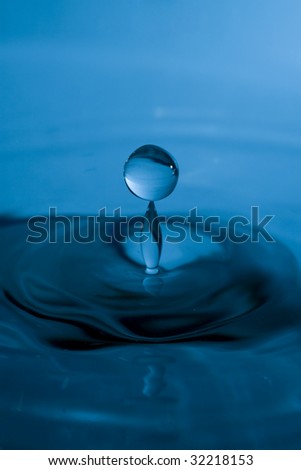 Drop of water bouncing back up