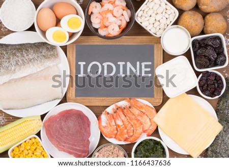 Food rich in iodine. Various natural sources of vitamins and micronutrients