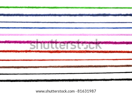 Wool strings isolated on white